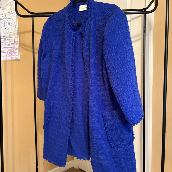Chico's Vibrant Blue Textured Blazer - Picture 1 of 1